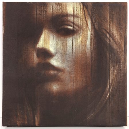 OMAR GALLIANI, 40 X 40 X 6 cm, ”Attraverso” Tempera grassa su tela Anno 2004...