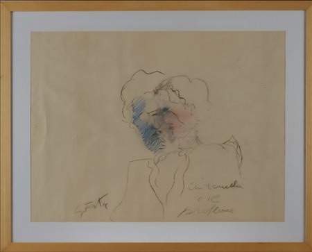 TANO FESTA, 56 X 77 cm, (1938-1988) Antonella e il professore, tecnica mista...