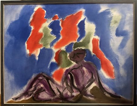 VIRGILIO GUIDI, 70 X 90 cm, 1891-1984 Angoscia, 1957 Olio su tela, Etichetta...