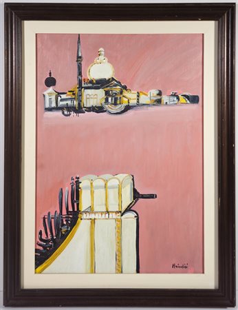 REMO BRINDISI, 70 X 50 cm, Olio su tela, Anno 1971. Firma in basso a destra....