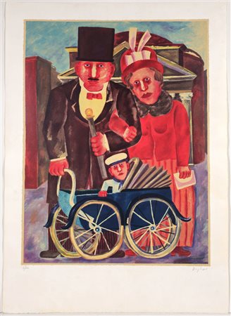 FRANZ BORGHESE, 69,5 X 49,5 cm, Serigrafia su cartoncino, firma in basso a...