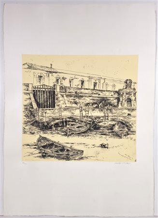 WALTER PIACESI, 48,5 X 68 cm, Incisione su cartoncino, firma in basso a...