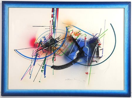 EDOARDO FRANCESCHINI, 50 X 71 cm, Tecnica mista su carta, anno 1981, Firma e...
