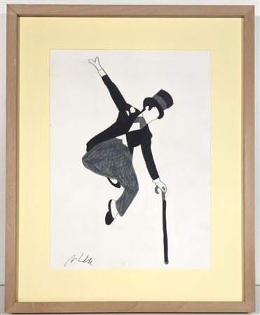 MARCO LODOLA, 33 X 24 cm, Senza titolo. Pennarelli su cartoncino. Certificato...