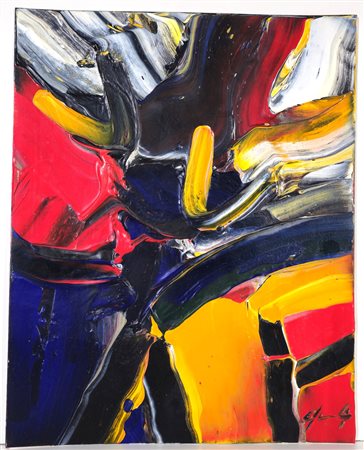 PIERLUIGI DE LUTTI, 50 X 40 cm, Senza Titolo, olio su cartone telato. Firma...