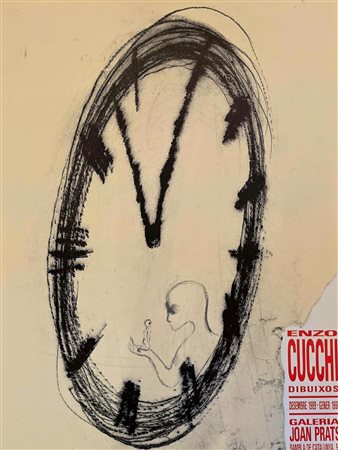 ENZO CUCCHI, 76 X 56 cm, Manifesto originale litografico del 1986, eseguito...