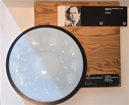 IVAN RABUZIN, diametro 36 cm, Piatto in vetro, esemplare 965/3000, Firma e...