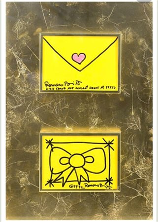ROMERO BRITTO, 15 x 20 cm cadauna, 1992, 2 acrilici su tela appoggiati su...