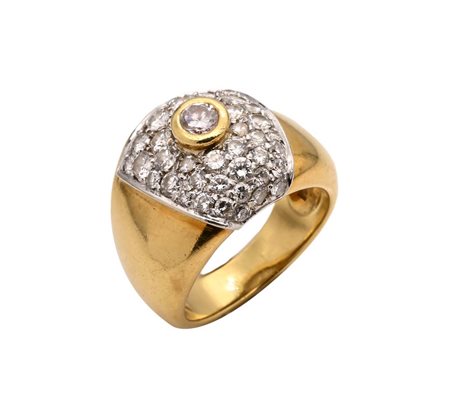 Damiani - Anello in oro e brillanti Oro giallo e bianco 750/000. Peso...