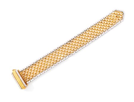 Bracciale a giarrettiera in oro e brillanti Oro rosa e bianco 750/000....