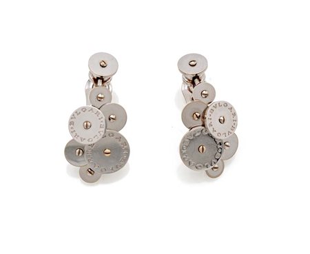 Bulgari, coppia di orecchini in oro, collezione Cicladi Oro bianco 750/000....