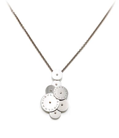 Bulgari, collana con pendente in oro, collezione Cicladi Oro bianco 750/000....