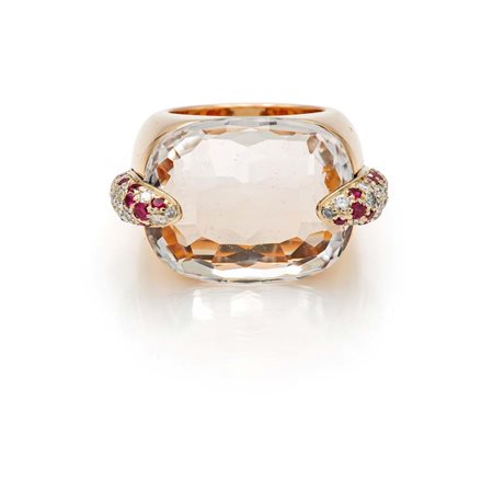 Pomellato - Anello in oro, quarzi, diamanti e rubini, Modello Pin-Up Oro...