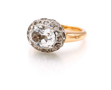 Pomellato - Anello in oro rosa e quarzi, modello Tabou Oro rosa e bianco...