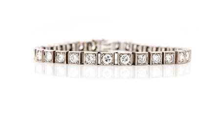 Bracciale tennis in oro e brillanti Oro bianco 750/000. Diamanti in taglio...