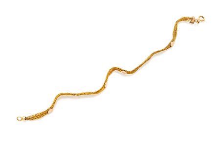 Bracciale in oro a tessuto Oro giallo a basso titolo. Lievi difetti. Peso...