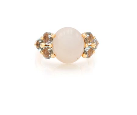 Pomellato - Anello Modello Luna in oro, pietra di luna e acquamarine Oro...