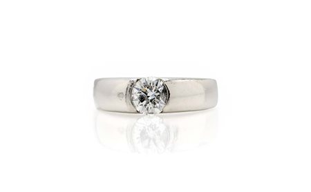 Anello a sigillo in platino e brillante solitario Platino 900/000. Diamante...