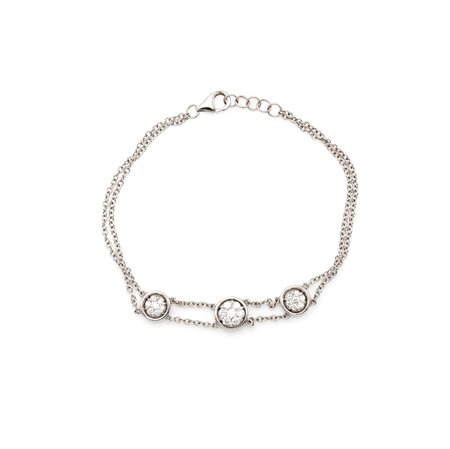 Bracciale in oro e brillanti Oro bianco 750/000. Diamanti in taglio rotondo...