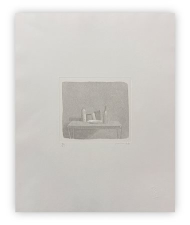 GIANFRANCO FERRONI (1927-2001) - Oggetti sul tavolino (Omaggio a Morandi), 1982