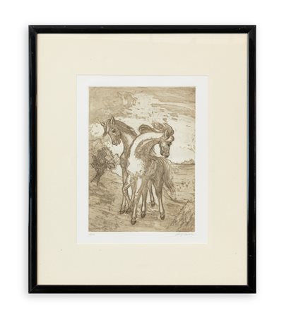 ALIGI SASSU (1912-2000) - I cavalli del lago, 1991