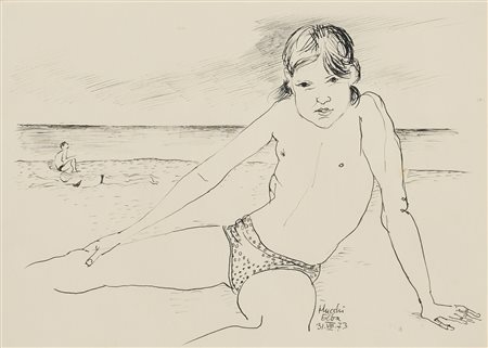 GABRIELE MUCCHI, Bambina sulla spiaggia
