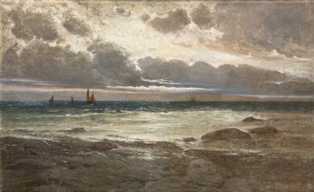 GIACINTO CORSI DI BOSNASCO<BR>Torino 1829 - 1909<BR>"Mare burrascoso" 1902