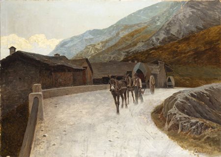 UGO GHEDUZZI<BR>Crespellano (BO) 1853 - 1925 Torino<BR>"Paesaggio montano"