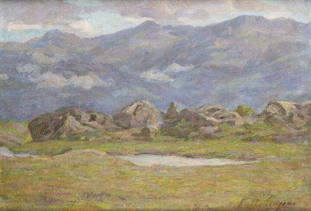 EMILIO LONGONI<BR>Barlassina (MI) 1859 - 1932 Milano<BR>"Paesaggio"