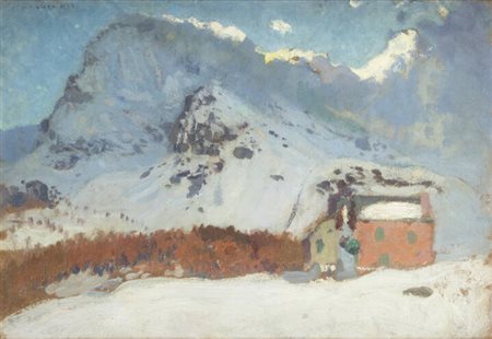 CESARE MAGGI<BR>Roma 1881 - 1961 Torino<BR>"Paesaggio montano" 1913