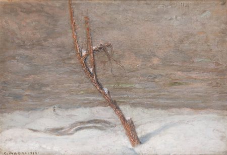 CESARE MAGGI<BR>Roma 1881 - 1961 Torino<BR>"Paesaggio invernale" 1918