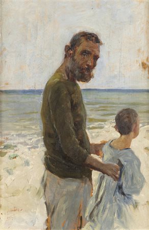 GIOVANNI BATTISTA CARPANETTO<BR>Torino 1863 - 1928<BR>Studio per "In tempestate securitas"