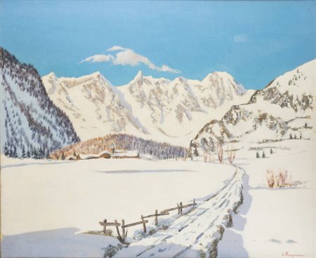LUCIANO FREGONARA<BR>Omegna (NO)1932<BR>"Il Monte Bianco (da Verrand)"
