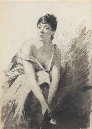 CARLO PITTARA<BR>Torino 1836 - 1890 Rivara (TO)<BR>"Figura"