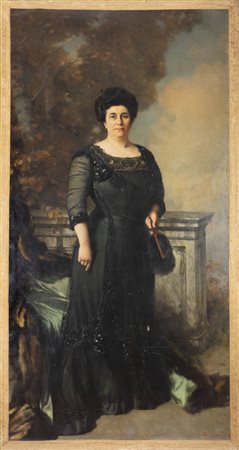 GIACOMO GROSSO<BR>Cambiano (TO) 1860 - 1938 Torino<BR>"Ritratto di Eugenia Burzio"