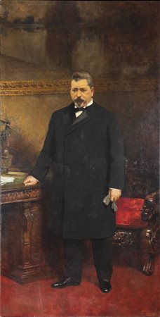 GIACOMO GROSSO<BR>Cambiano (TO) 1860 - 1938 Torino<BR>"Ritratto di Francesco Tamagno" 1901