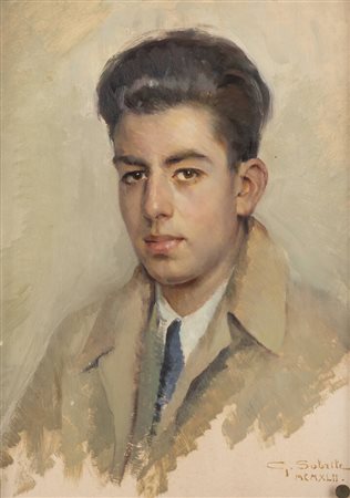 GIUSEPPE SOBRILE<BR>Torino 1879 - 1956 Forno Alpi Graie (TO)<BR>"Ritratto" 1942
