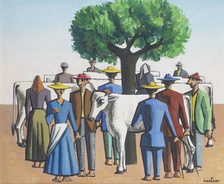 PIETRO MORANDO<BR>Alessandria 1892 - 1980<BR>"Pastori sotto l'albero"