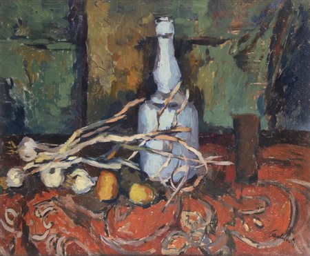 ENRICO PAULUCCI<BR>Genova 1901 - 1999 Torino<BR>"Natura morta con gli agli" 1937