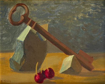 MARIO TOZZI<BR>Fossombrone (PS) 1895 - 1979 Saint-Jean-du-Gard (Francia)<BR>"Chiave e ciliegie" (1942)