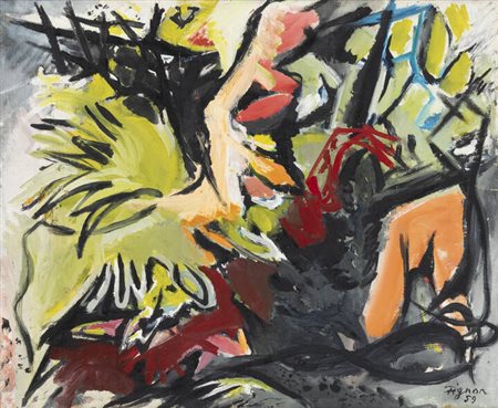 EDOUARD PIGNON<BR>Bully-les-Mines (Francia) 1905 - 1993 La Couture-Boussey (Francia)<BR>"Combat de coqs", 1959