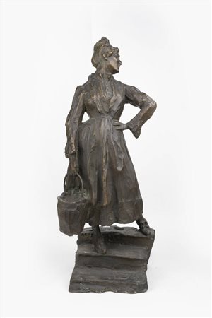ERNESTO BAZZARO<BR>Milano 1859 - 1937<BR>"Contadina"