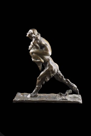 MICHELE VEDANI<BR>Milano 1874 - 1969<BR>"Fauno e baccante", 1910