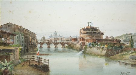 JOHN MARTIN,  (attribuito a)<BR>Haydon Bridge (Regno Unito) 1789-1854 Douglas (Isola di Man)<BR>"Veduta di Roma"