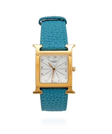 Hermes Paris modello "Heure H" in acciaio placcato in oro Acciaio placcato in...
