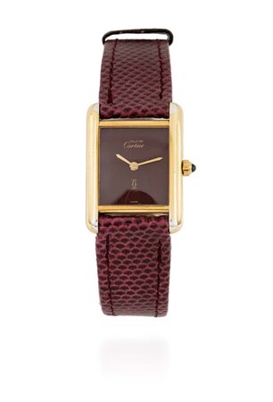 Cartier modello “Tank” in argento vermeil Argento vermeil 925/000. Quadrante...