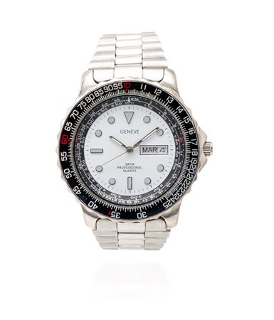 Geneve orologio in acciaio Acciaio. Ghiera girevole cronometrica.