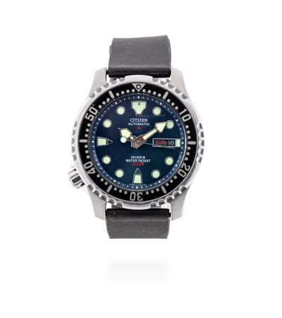 Citizen Diver 200 mt in acciaio Acciaio. Quadrante blu ghiera nera. Ref.8203....