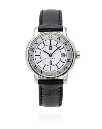 Bulgari solotempo in acciaio Acciaio. Ref. st29s. Seriale D8223. Fibbia...