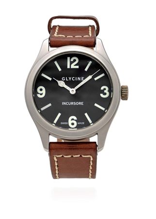 Glycine incursore in acciaio Acciaio. Modello militare. Movimento manuale,...
